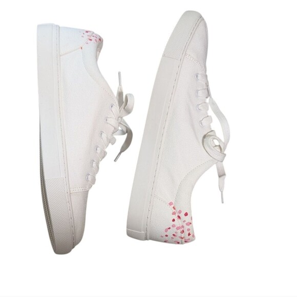 J. Crew Factory Road trip canvas lace-up sneakers painted spring floral size 9H - Picture 5 of 9